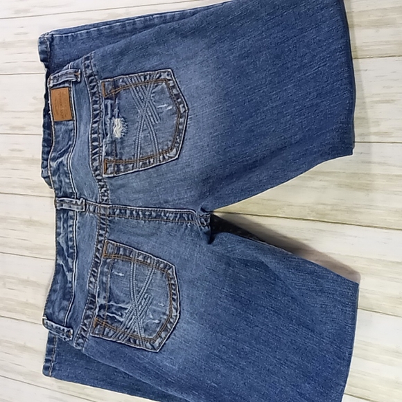aeropostale Distressed Bootcut Blue Jeans Size 13/14 Reg - Picture 5 of 16